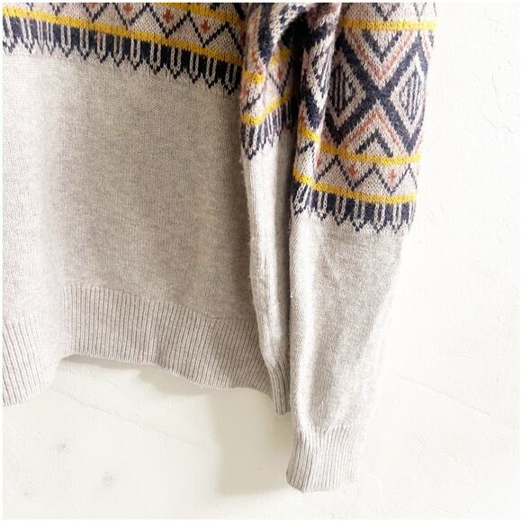 Toad & Co Sweater Durawool Men’s Size XL Aztec Print Tan Long Sleeve Cabin - Picture 6 of 9